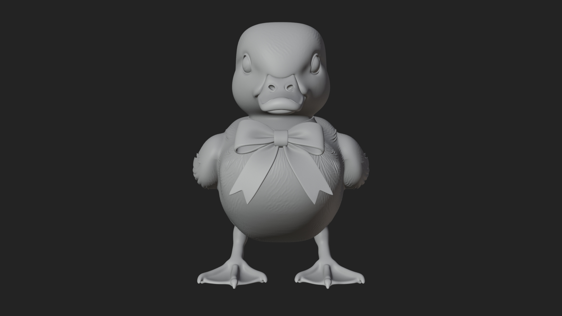 Duckling with Ribbon Statue Design 3 3D Print Model 3D Model