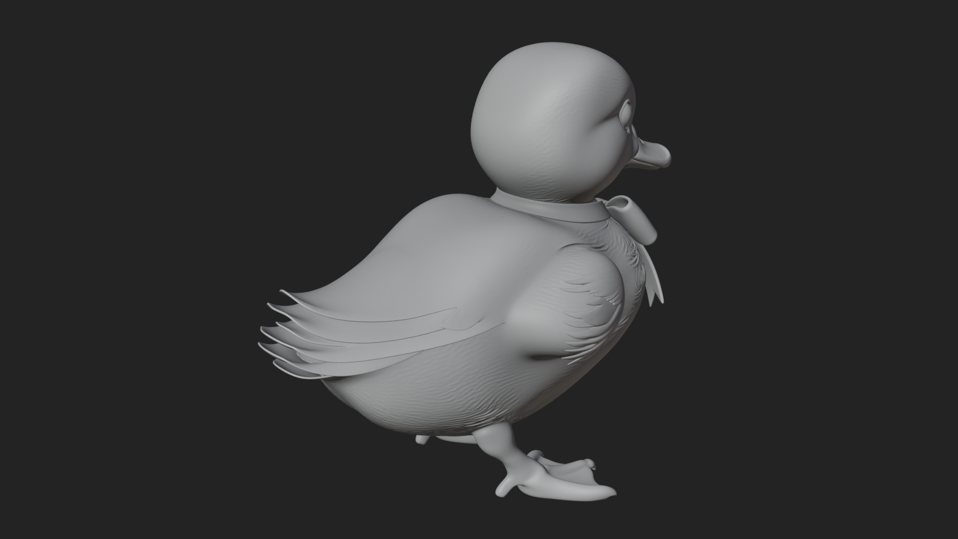 Duckling with Ribbon Statue Design 3 3D Print Model 3D Model
