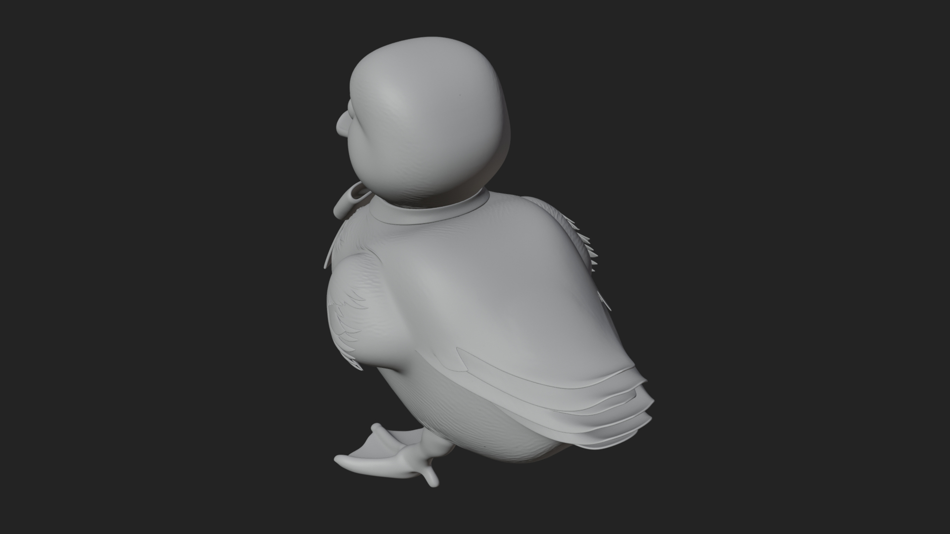 Duckling with Ribbon Statue Design 3 3D Print Model 3D Model