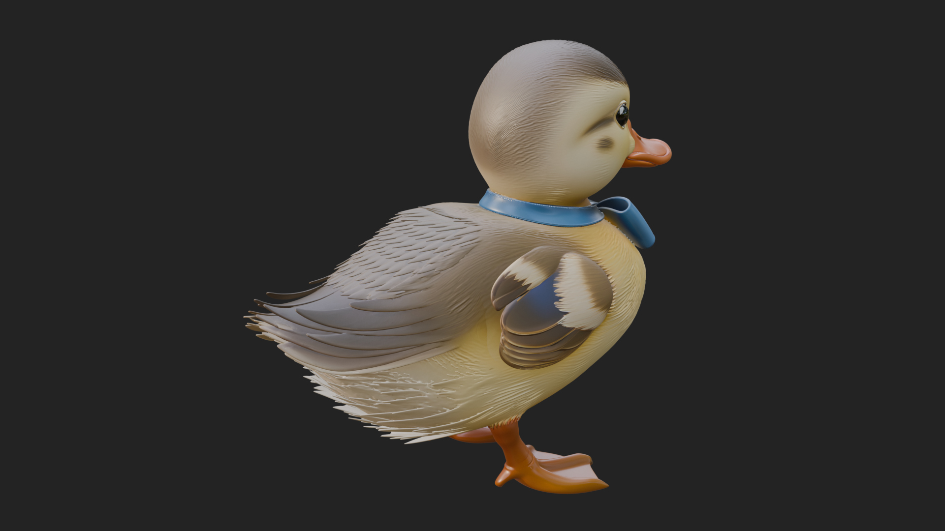 Duckling with Ribbon Statue Design 4 3D Print Model 3D Model