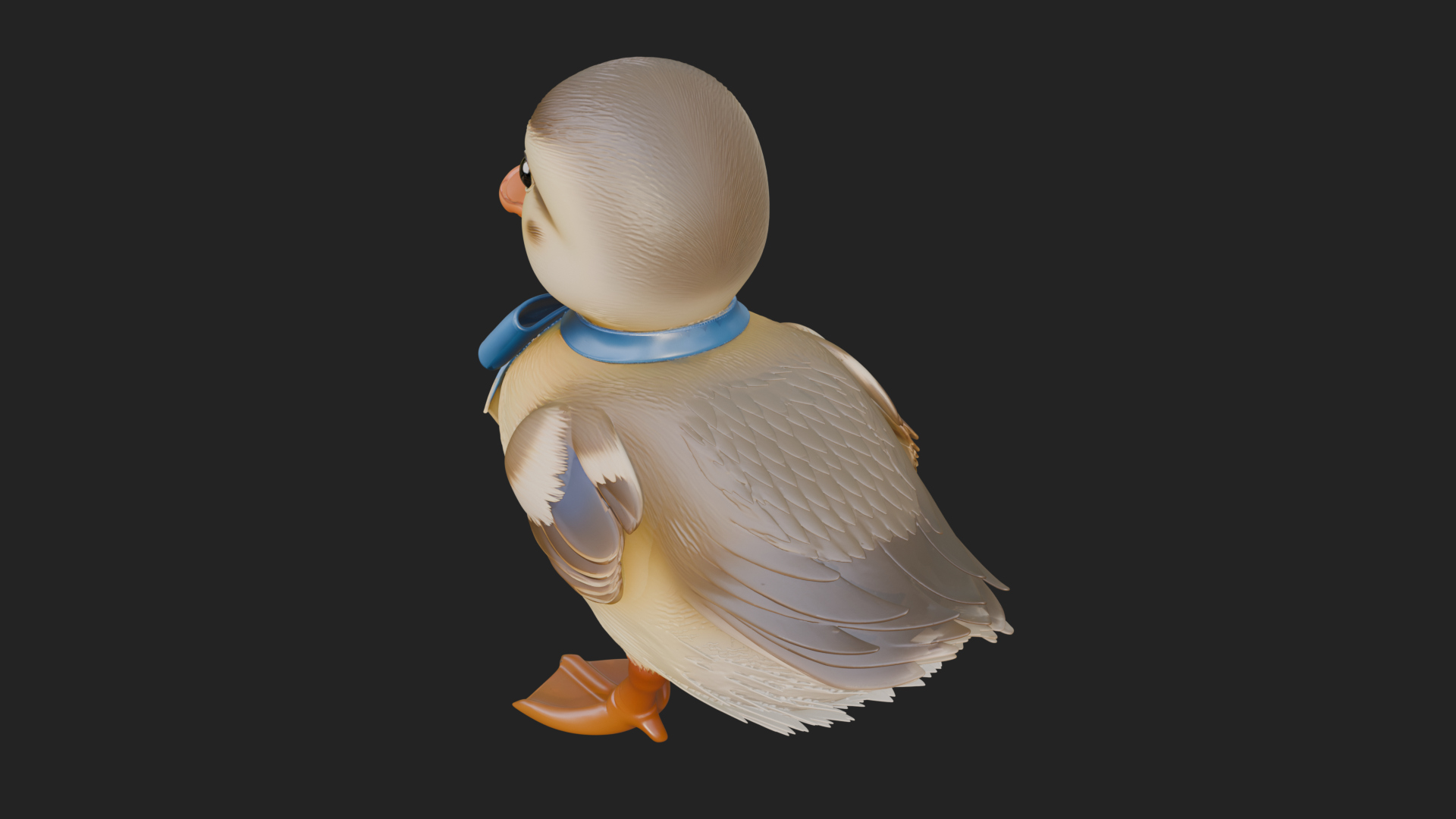 Duckling with Ribbon Statue Design 4 3D Print Model 3D Model