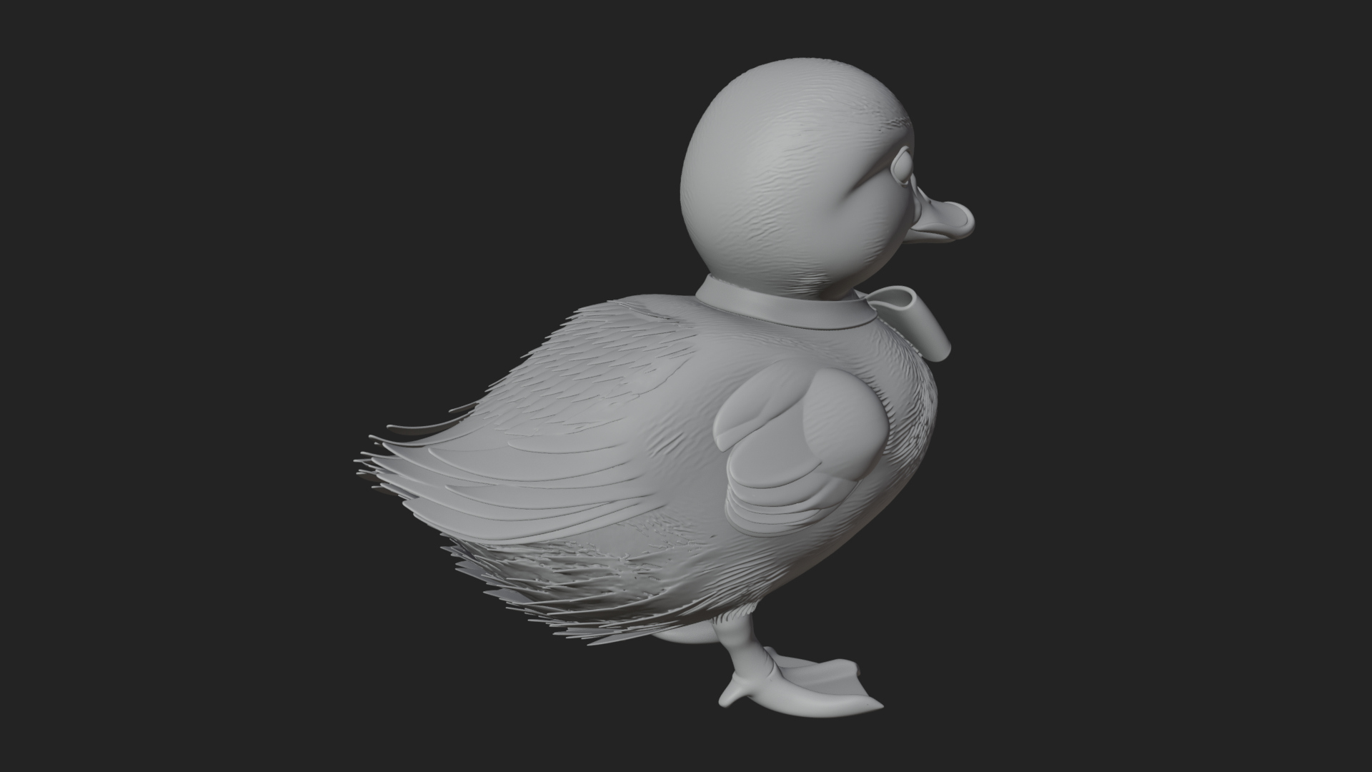 Duckling with Ribbon Statue Design 4 3D Print Model 3D Model
