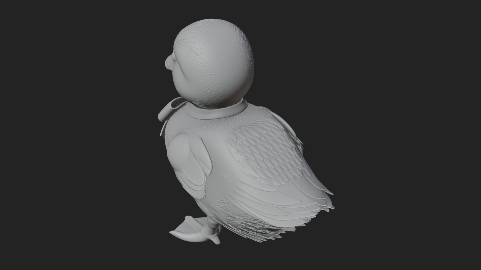 Duckling with Ribbon Statue Design 4 3D Print Model 3D Model