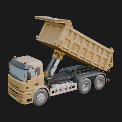 Dump Truck Model Design 18 3D Print Model