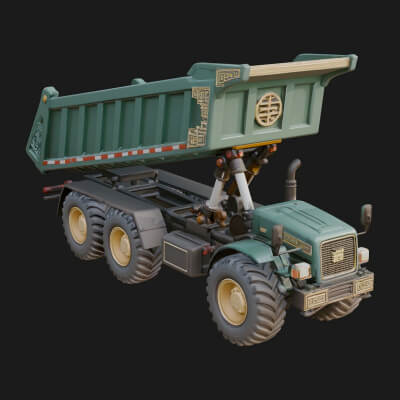 Dump Truck Model Design 24 3D Print Model