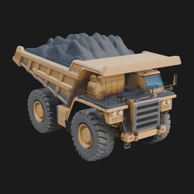 Dump Truck Model Design 35 3D Print Model