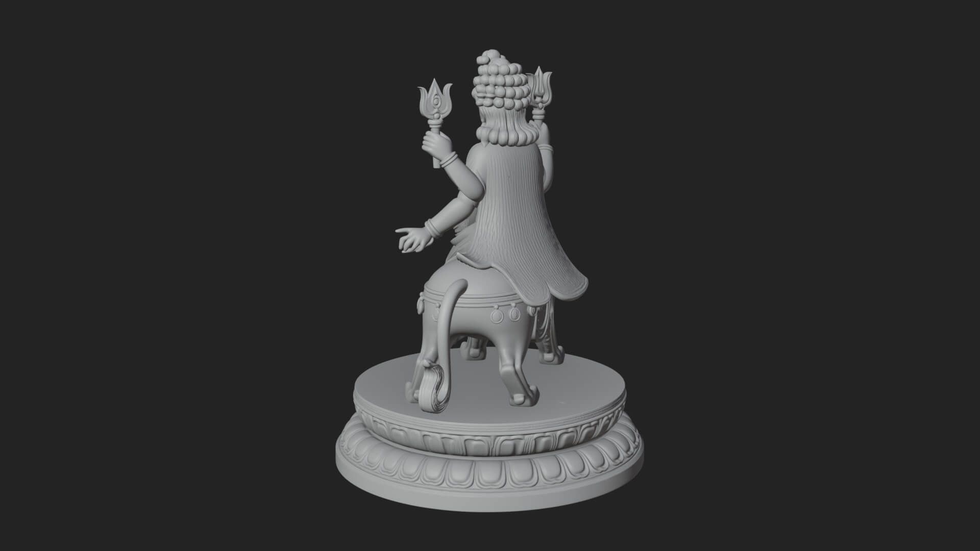 Durga on Lion Statue Design 10 3D Print Model 3D Model