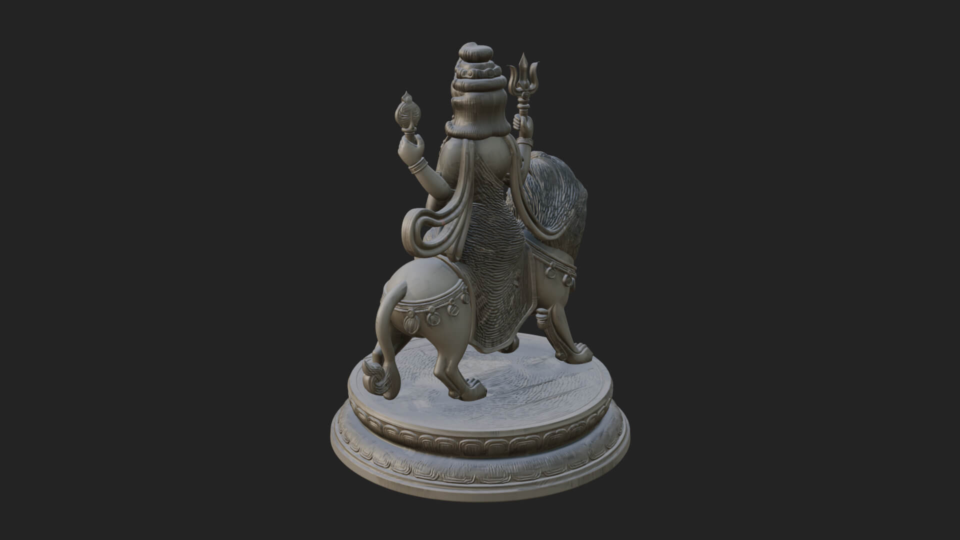 Durga on Lion Statue Design 11 3D Print Model 3D Model