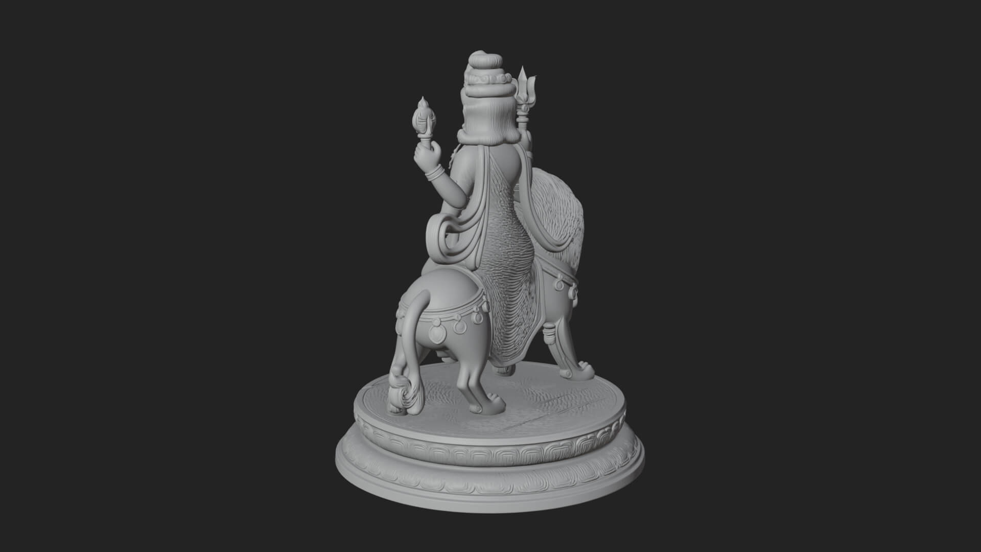 Durga on Lion Statue Design 11 3D Print Model 3D Model