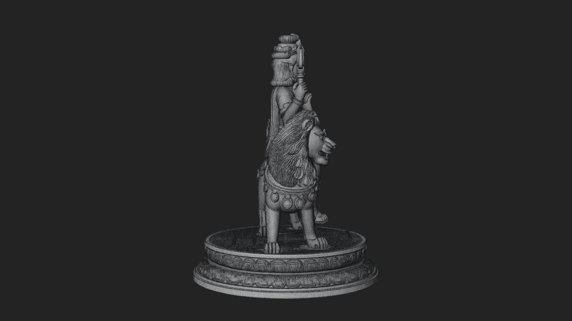 Durga on Lion Statue Design 11 3D Print Model 3D Model