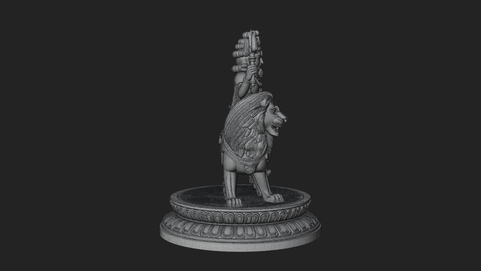 Durga on Lion Statue Design 9 3D Print Model 3D Model