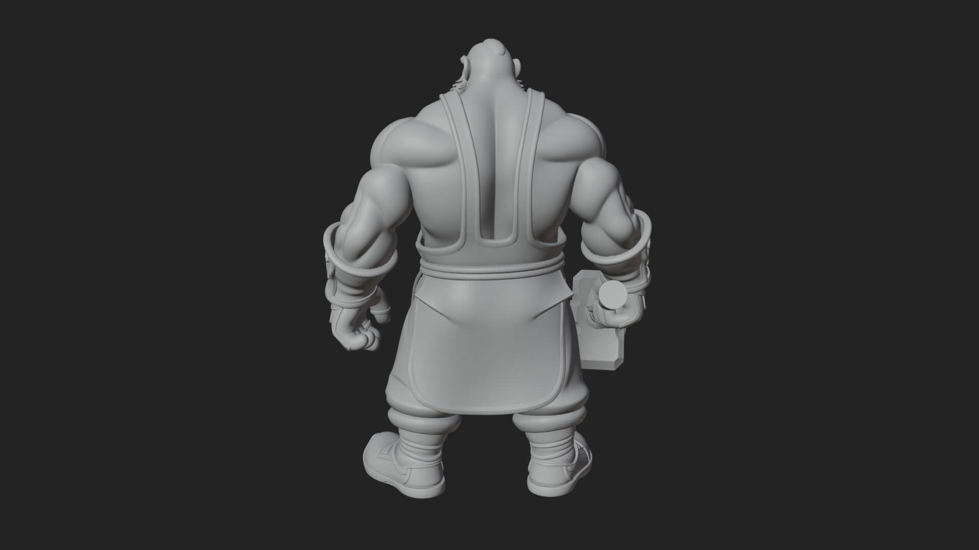 Dwarf Blacksmith Statue Design 1 3D Print Model 3D Model