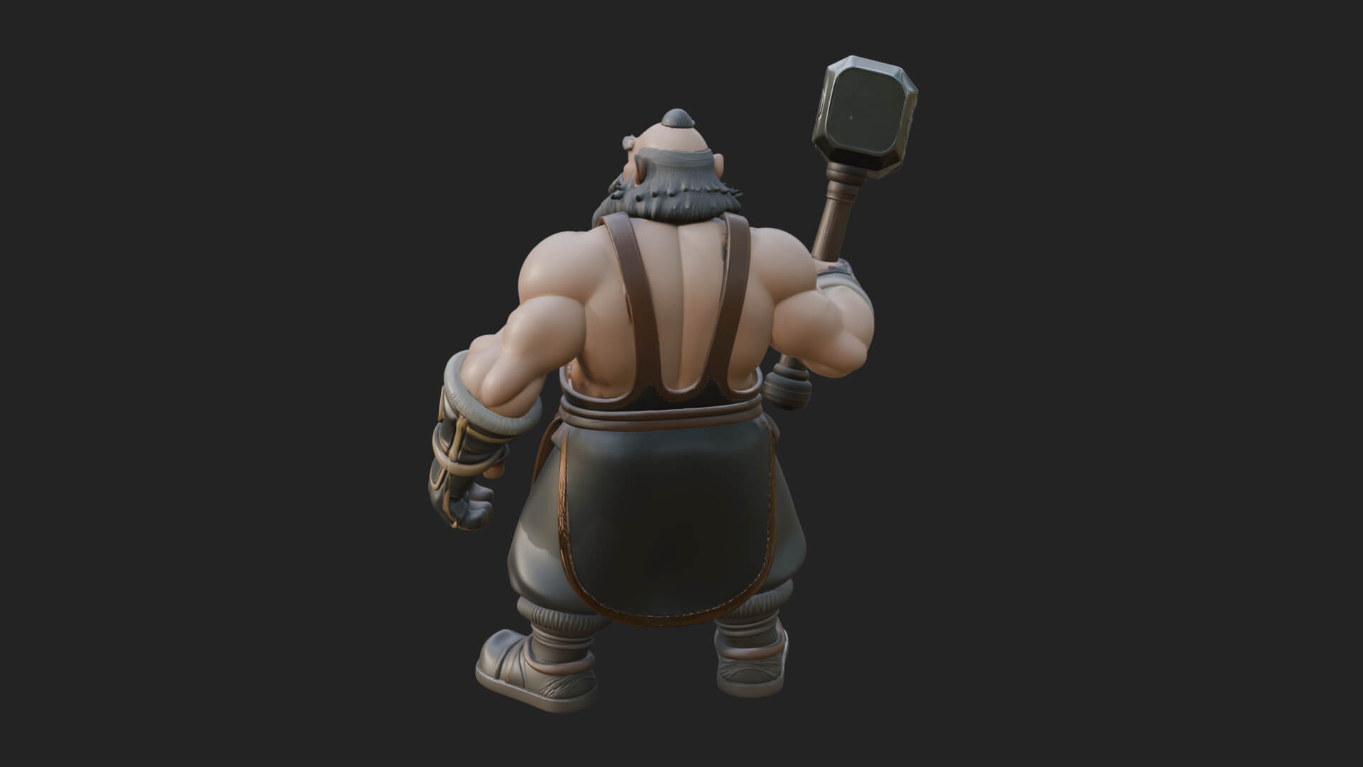 Dwarf Blacksmith Statue Design 2 3D Print Model 3D Model