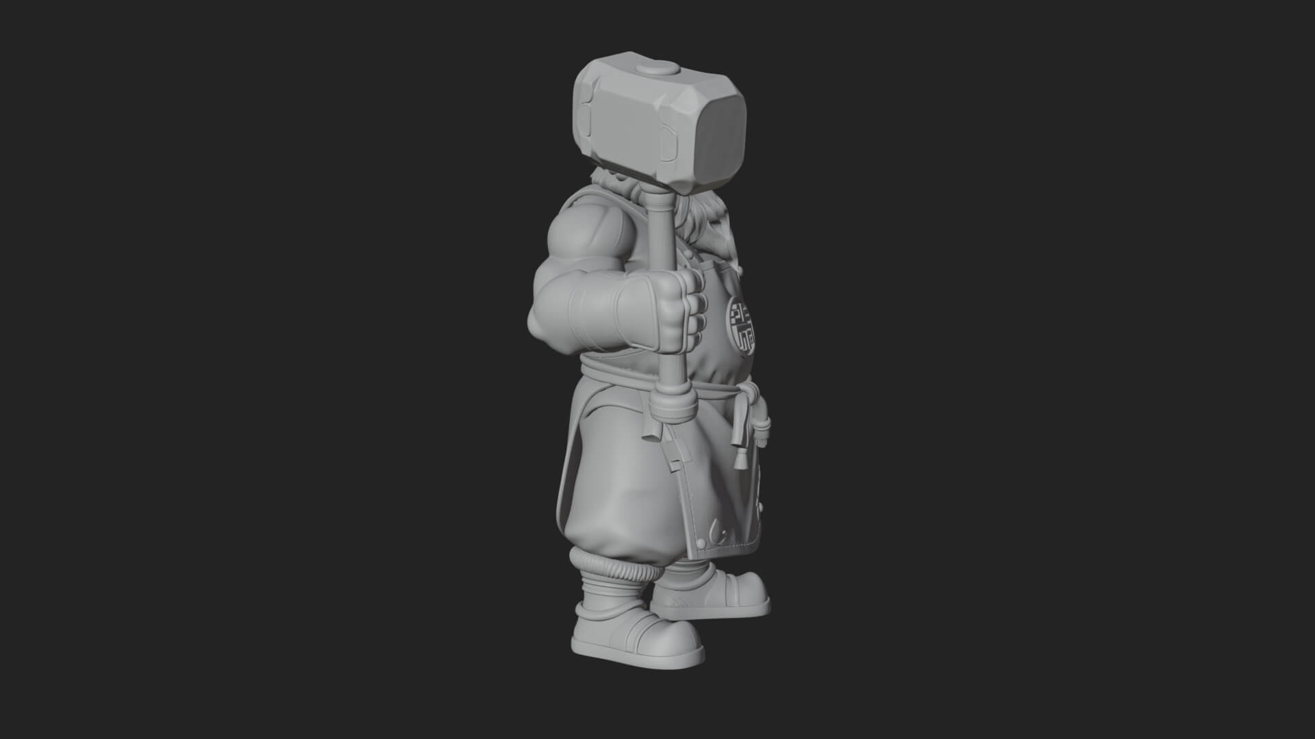 Dwarf Blacksmith Statue Design 2 3D Print Model 3D Model