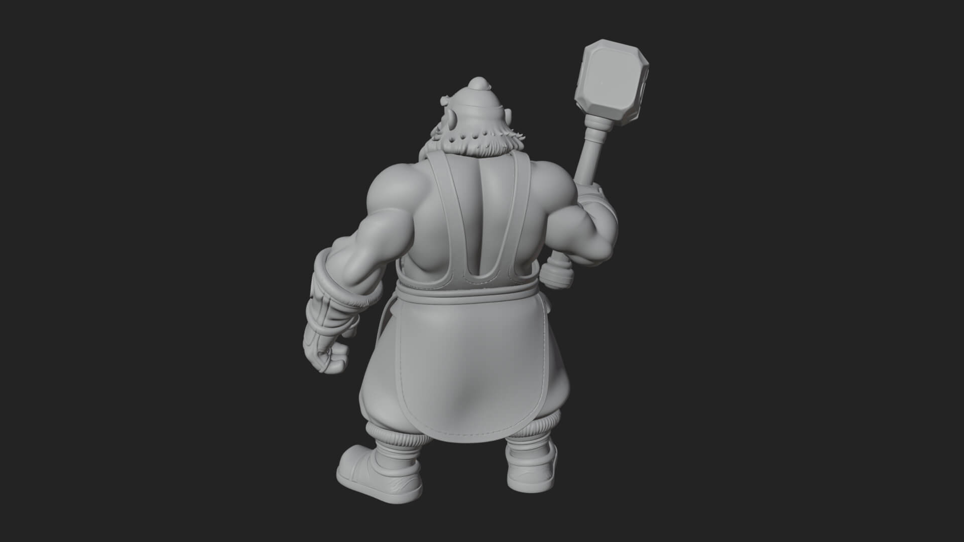 Dwarf Blacksmith Statue Design 2 3D Print Model 3D Model