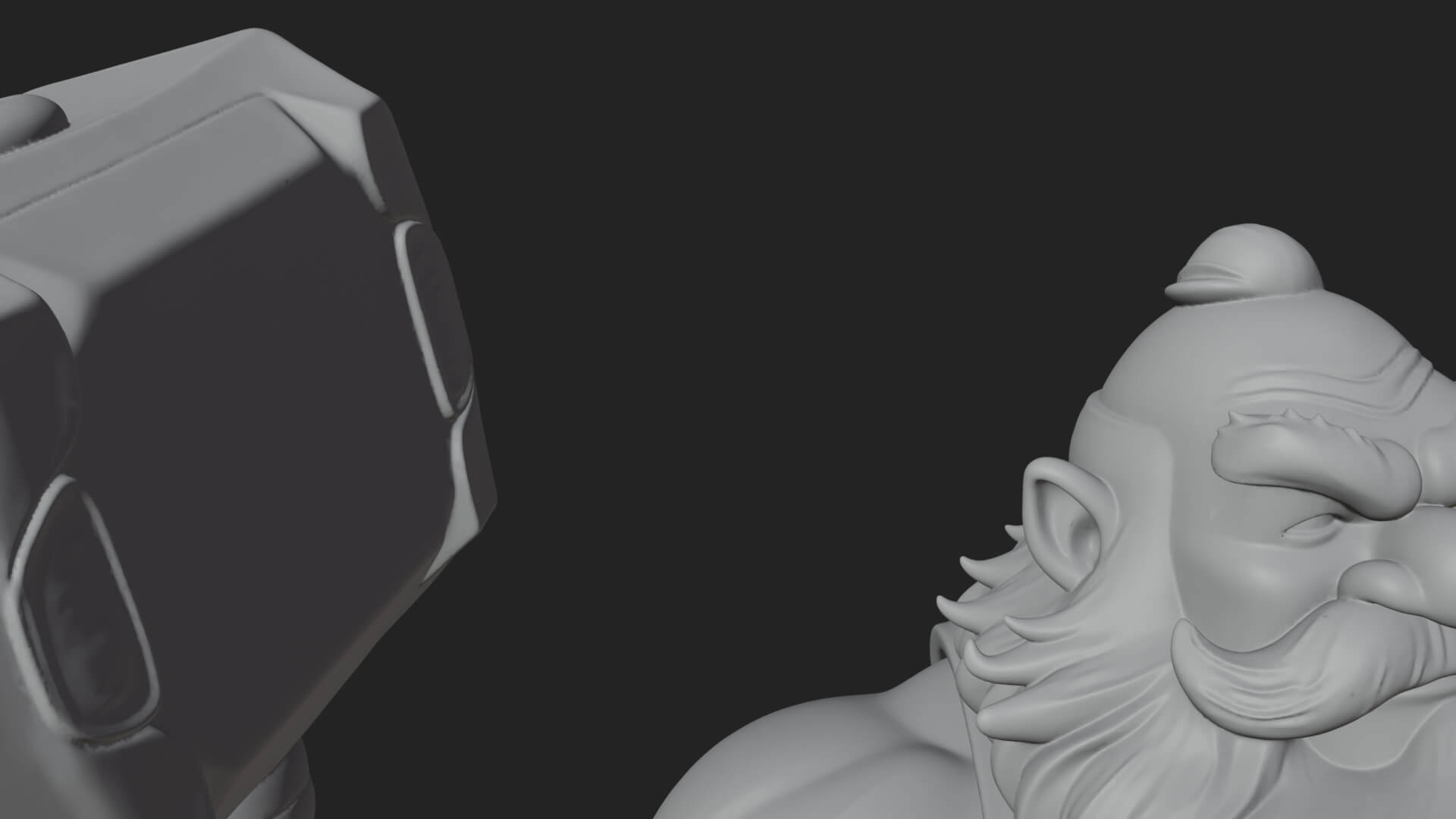 Dwarf Blacksmith Statue Design 2 3D Print Model 3D Model