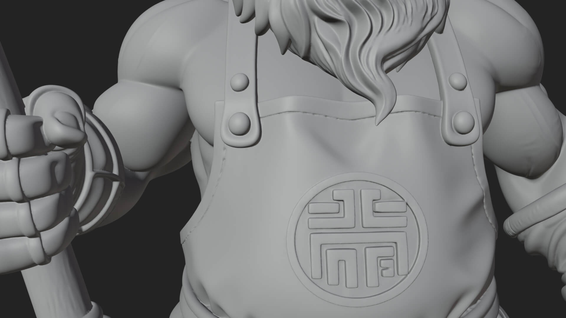 Dwarf Blacksmith Statue Design 2 3D Print Model 3D Model