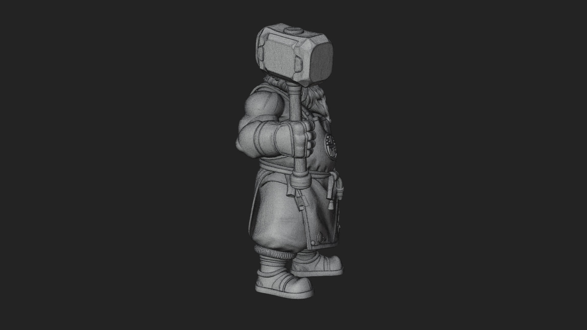 Dwarf Blacksmith Statue Design 2 3D Print Model 3D Model
