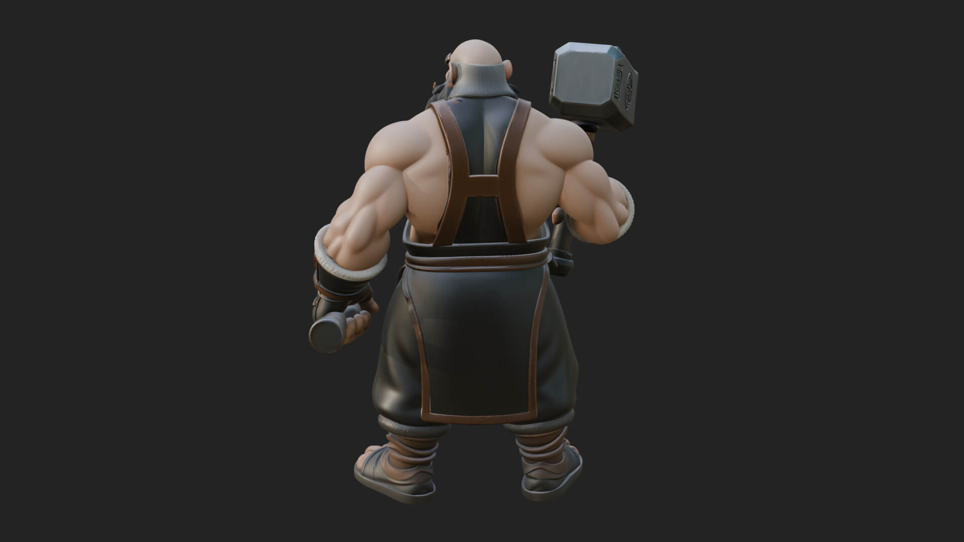 Dwarf Blacksmith Statue Design 4 3D Print Model 3D Model