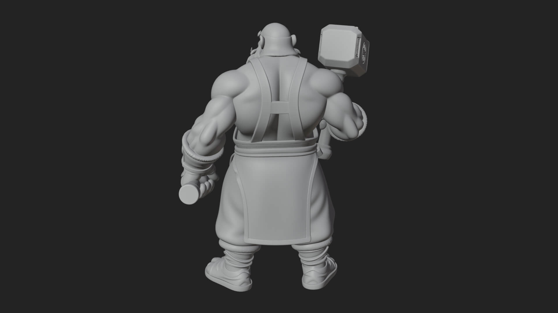 Dwarf Blacksmith Statue Design 4 3D Print Model 3D Model