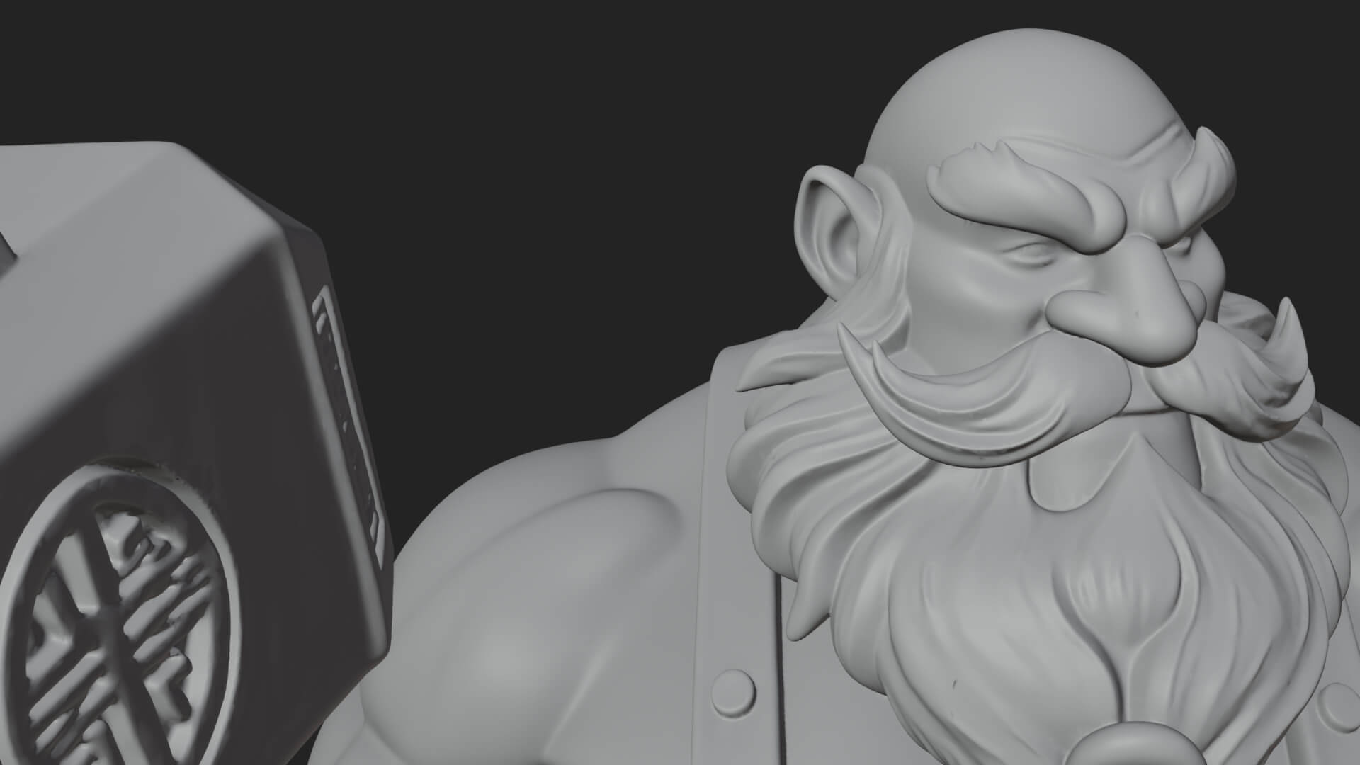 Dwarf Blacksmith Statue Design 4 3D Print Model 3D Model