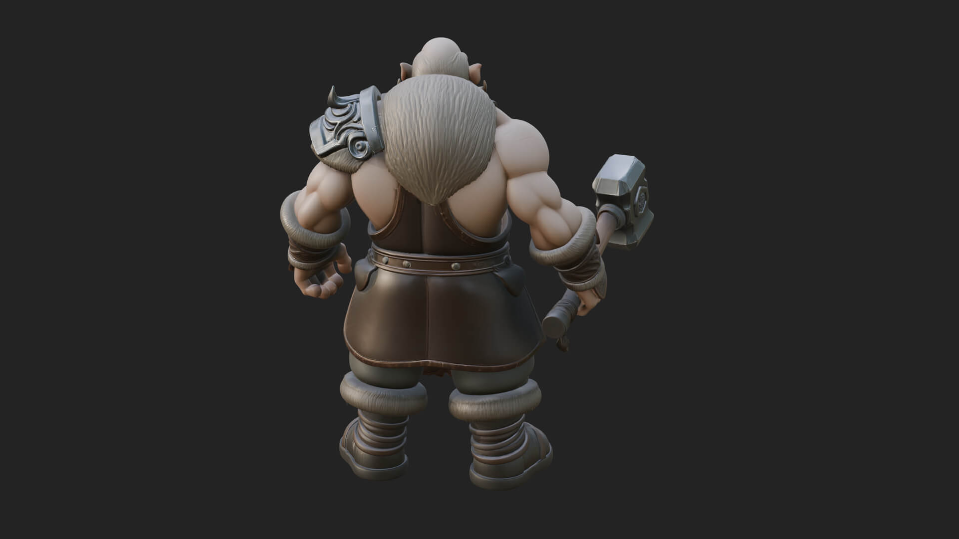 Dwarf Blacksmith Statue Design 5 3D Print Model 3D Model