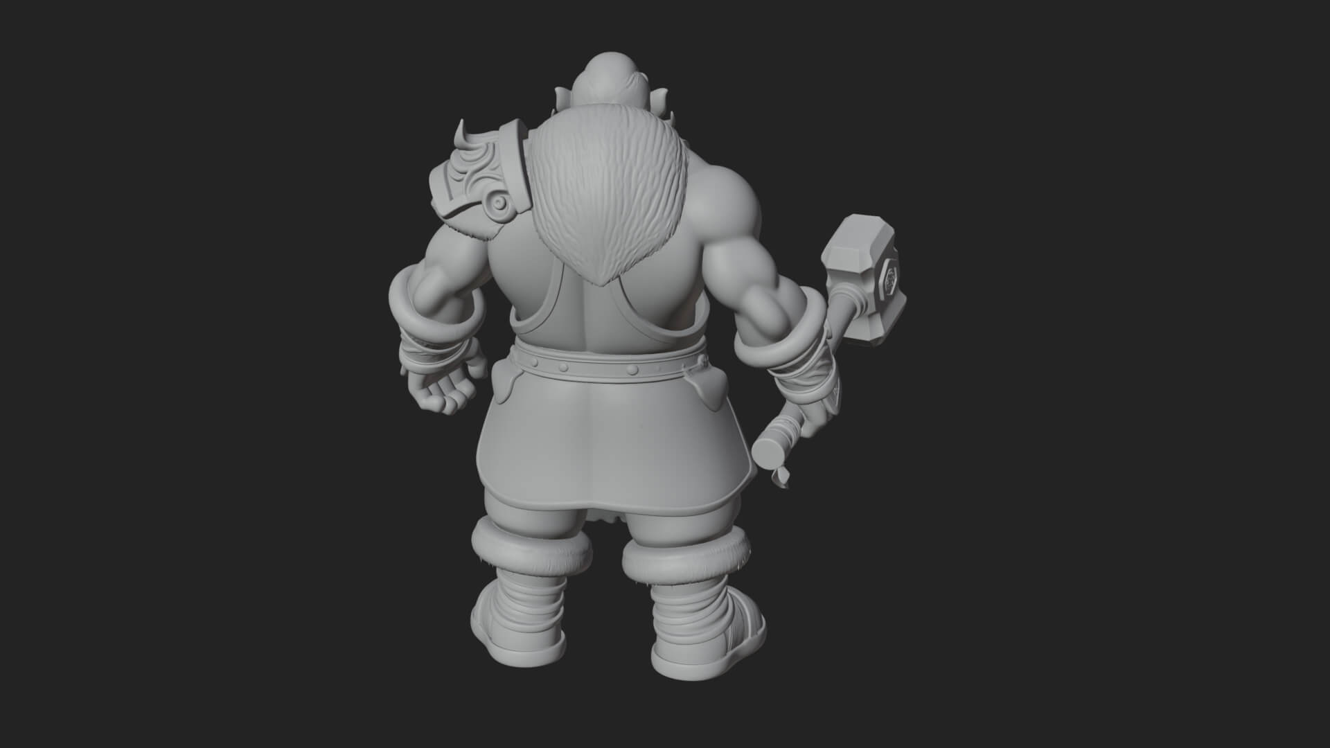 Dwarf Blacksmith Statue Design 5 3D Print Model 3D Model
