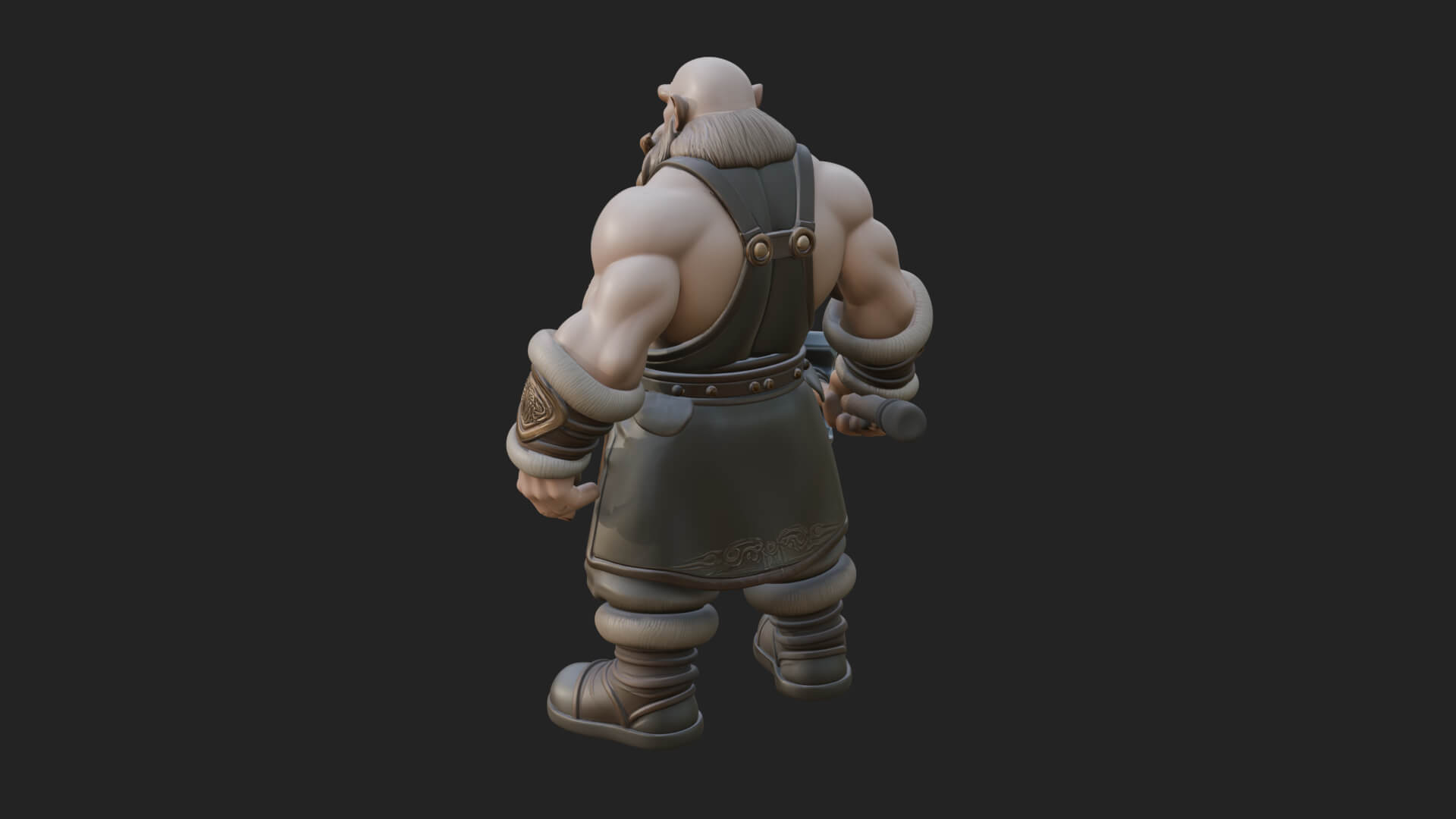 Dwarf Blacksmith Statue Design 6 3D Print Model 3D Model