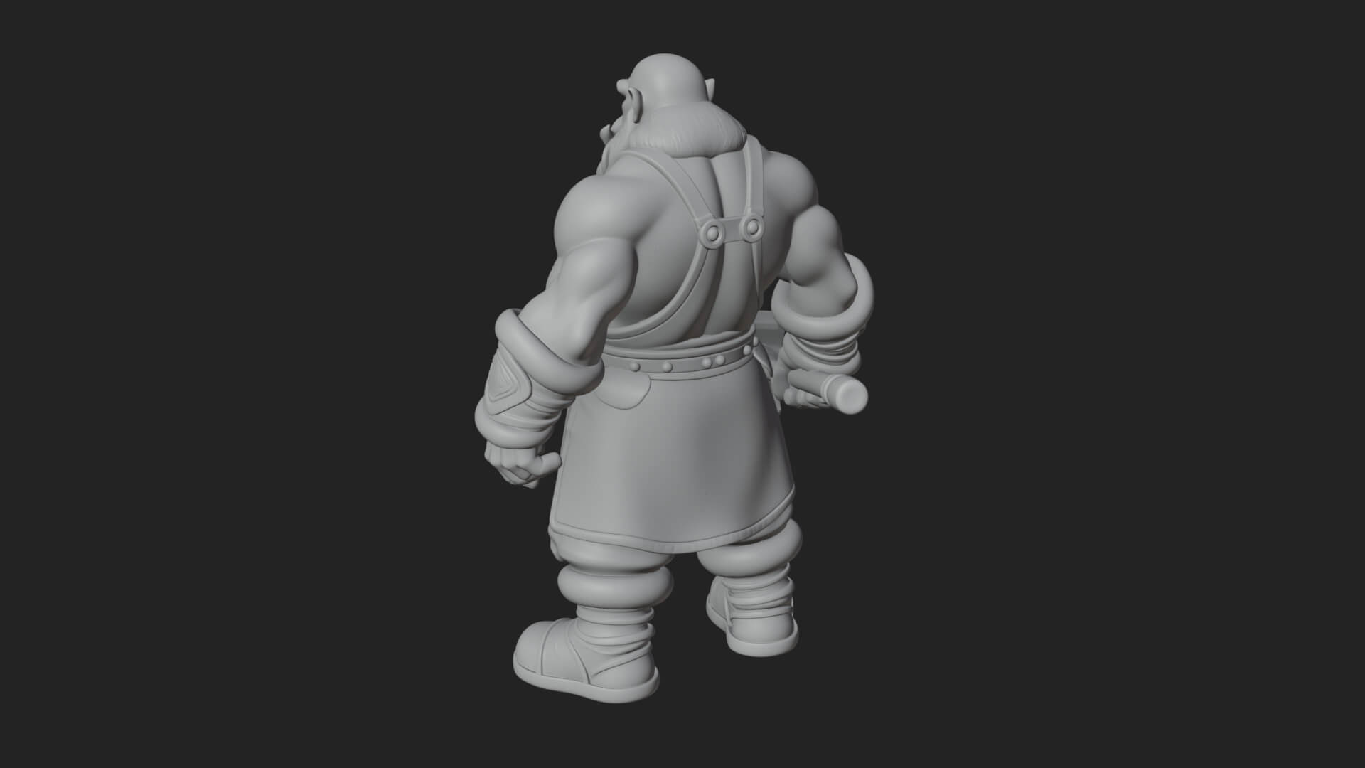 Dwarf Blacksmith Statue Design 6 3D Print Model 3D Model