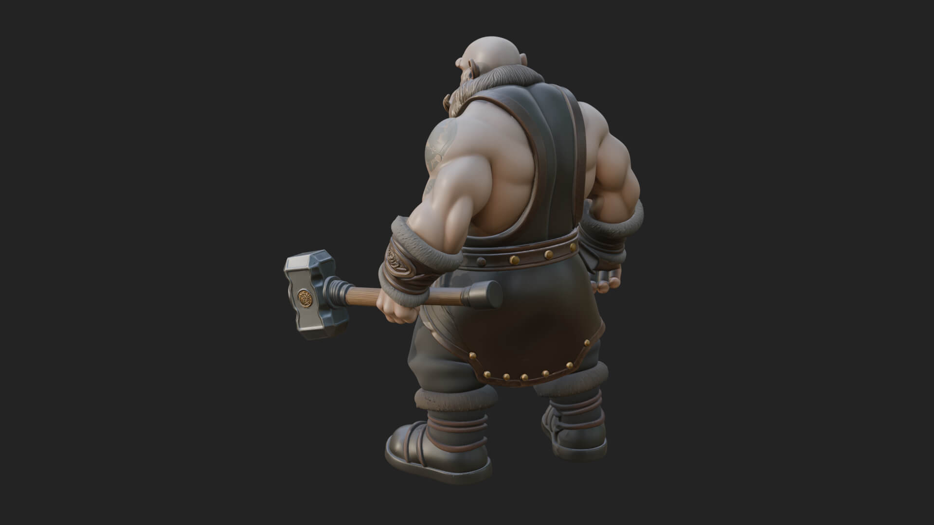 Dwarf Blacksmith Statue Design 7 3D Print Model 3D Model
