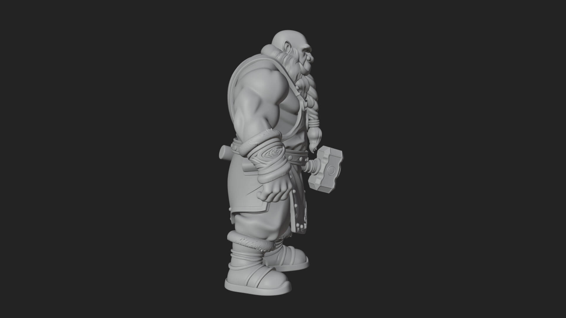 Dwarf Blacksmith Statue Design 7 3D Print Model 3D Model