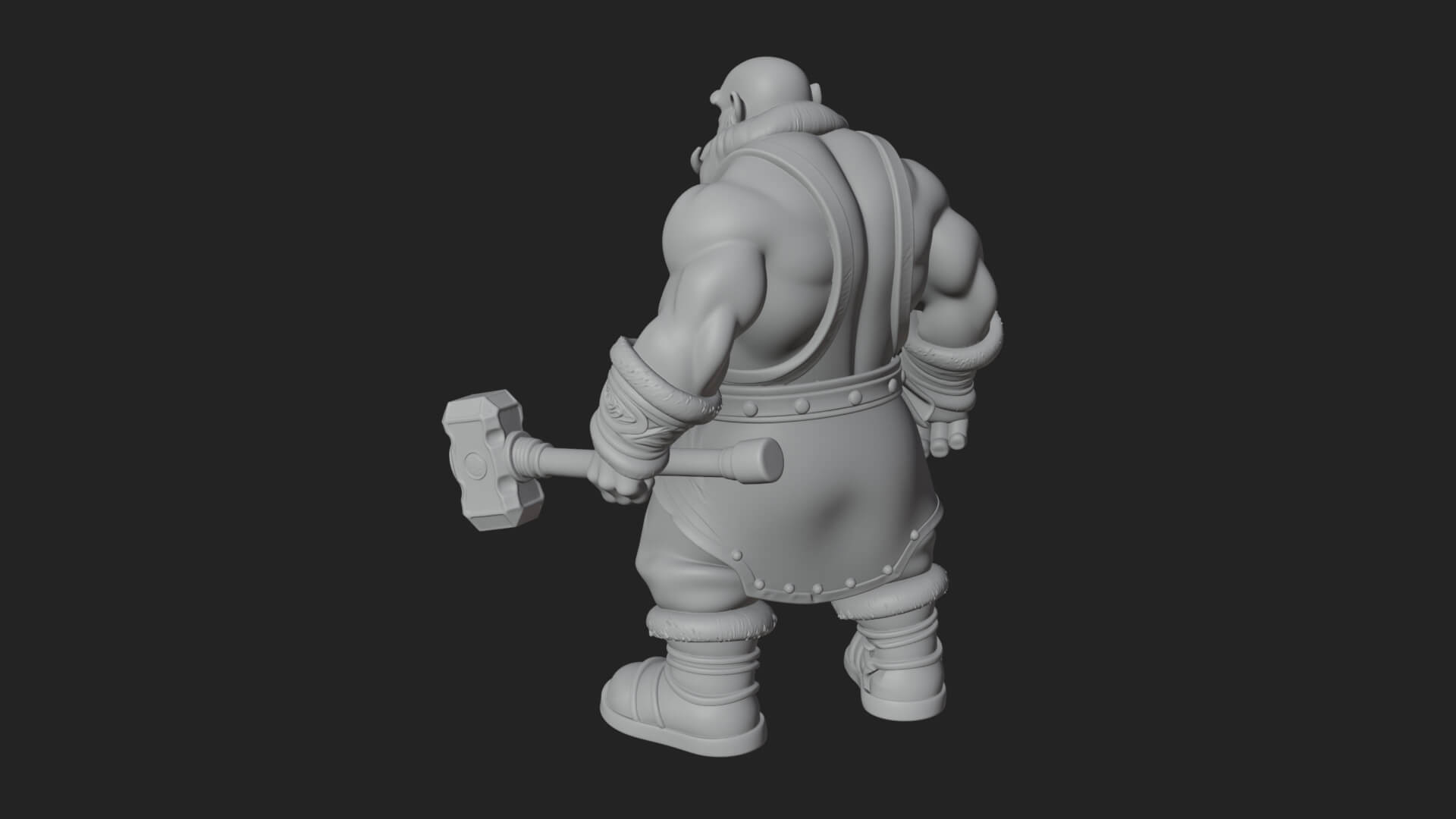 Dwarf Blacksmith Statue Design 7 3D Print Model 3D Model