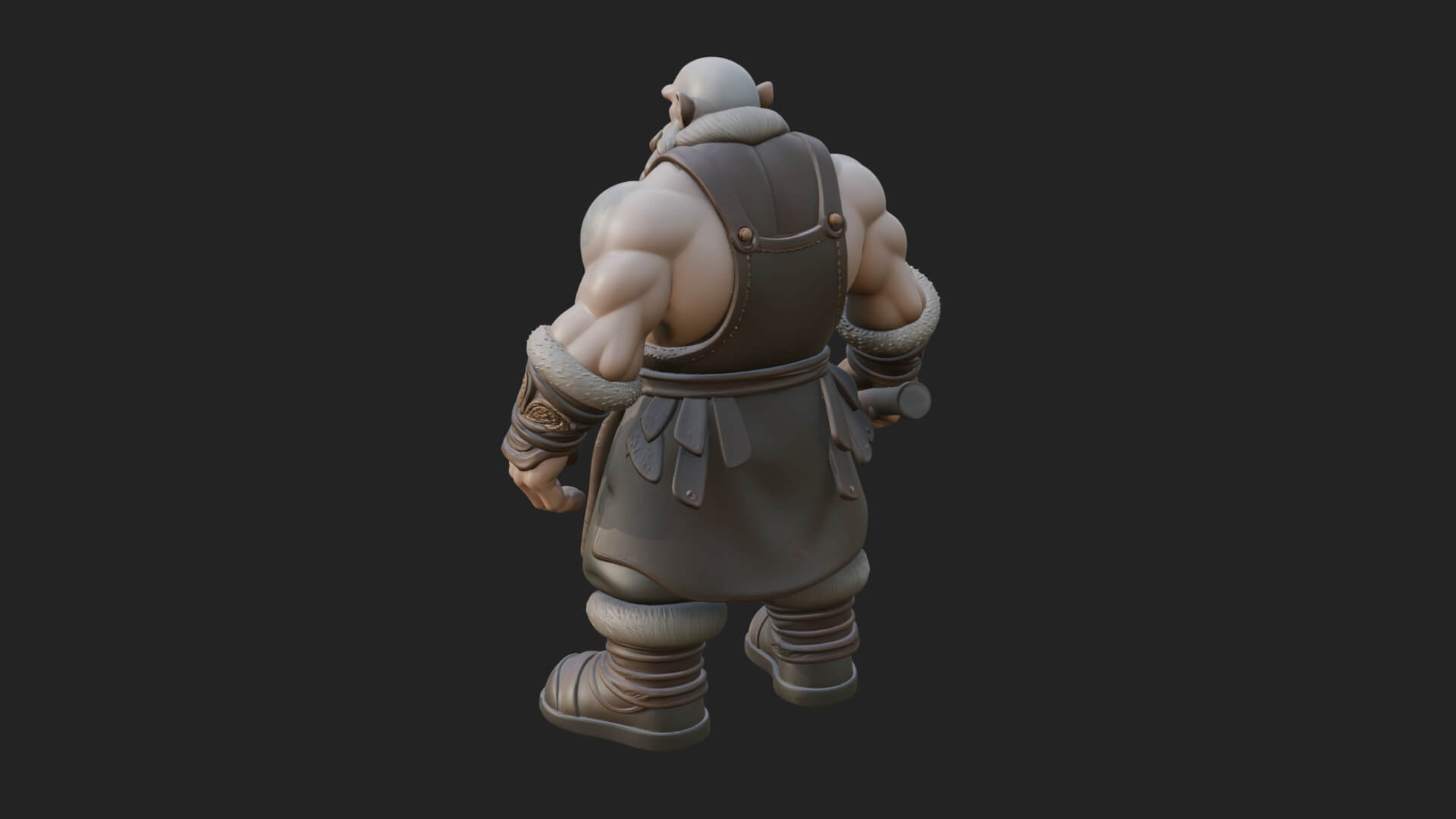 Dwarf Blacksmith Statue Design 8 3D Print Model 3D Model