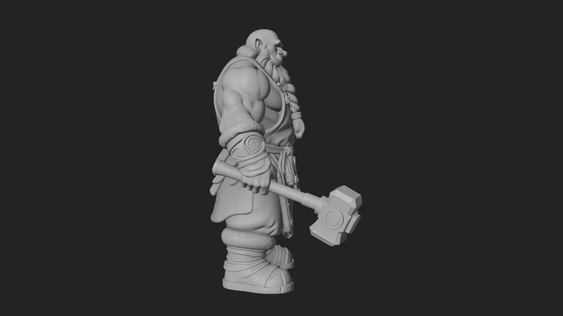 Dwarf Blacksmith Statue Design 8 3D Print Model 3D Model
