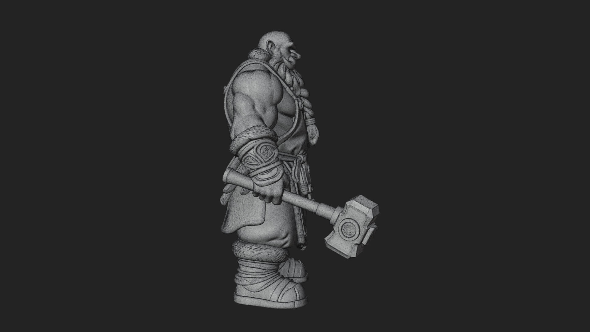 Dwarf Blacksmith Statue Design 8 3D Print Model 3D Model