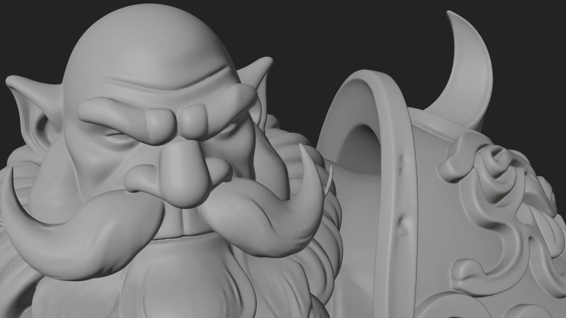 Dwarf Warrior Statue Design 2 3D Print Model 3D Model