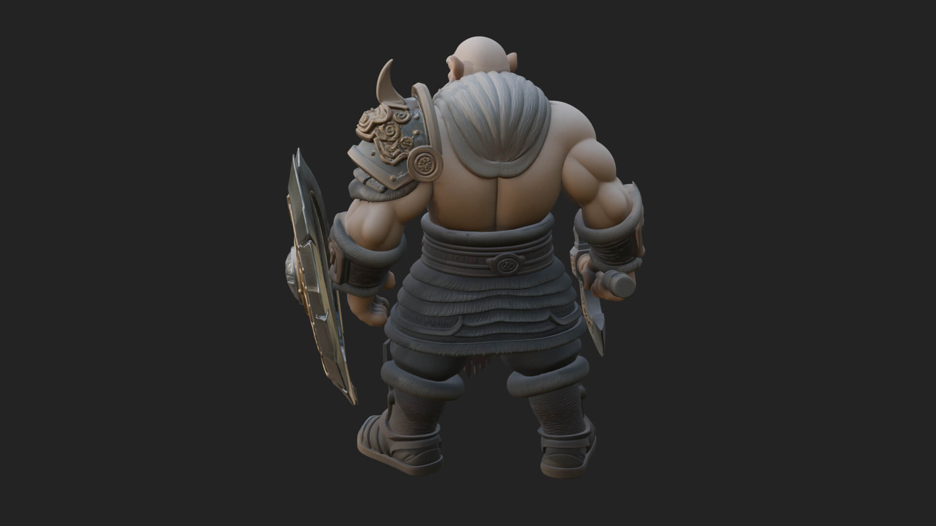 Dwarf Warrior Statue Design 3 3D Print Model 3D Model