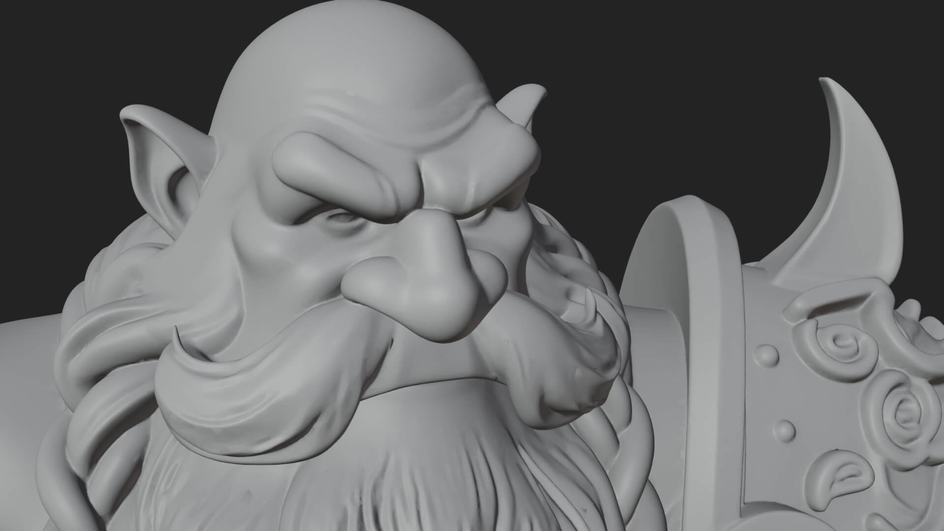 Dwarf Warrior Statue Design 3 3D Print Model 3D Model