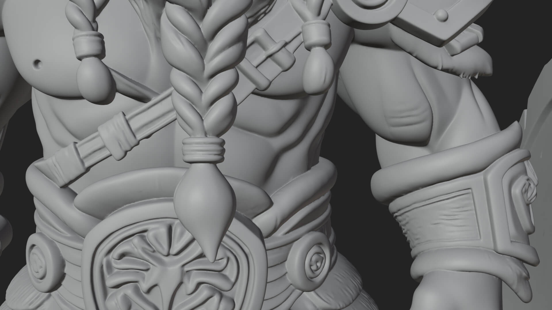 Dwarf Warrior Statue Design 3 3D Print Model 3D Model