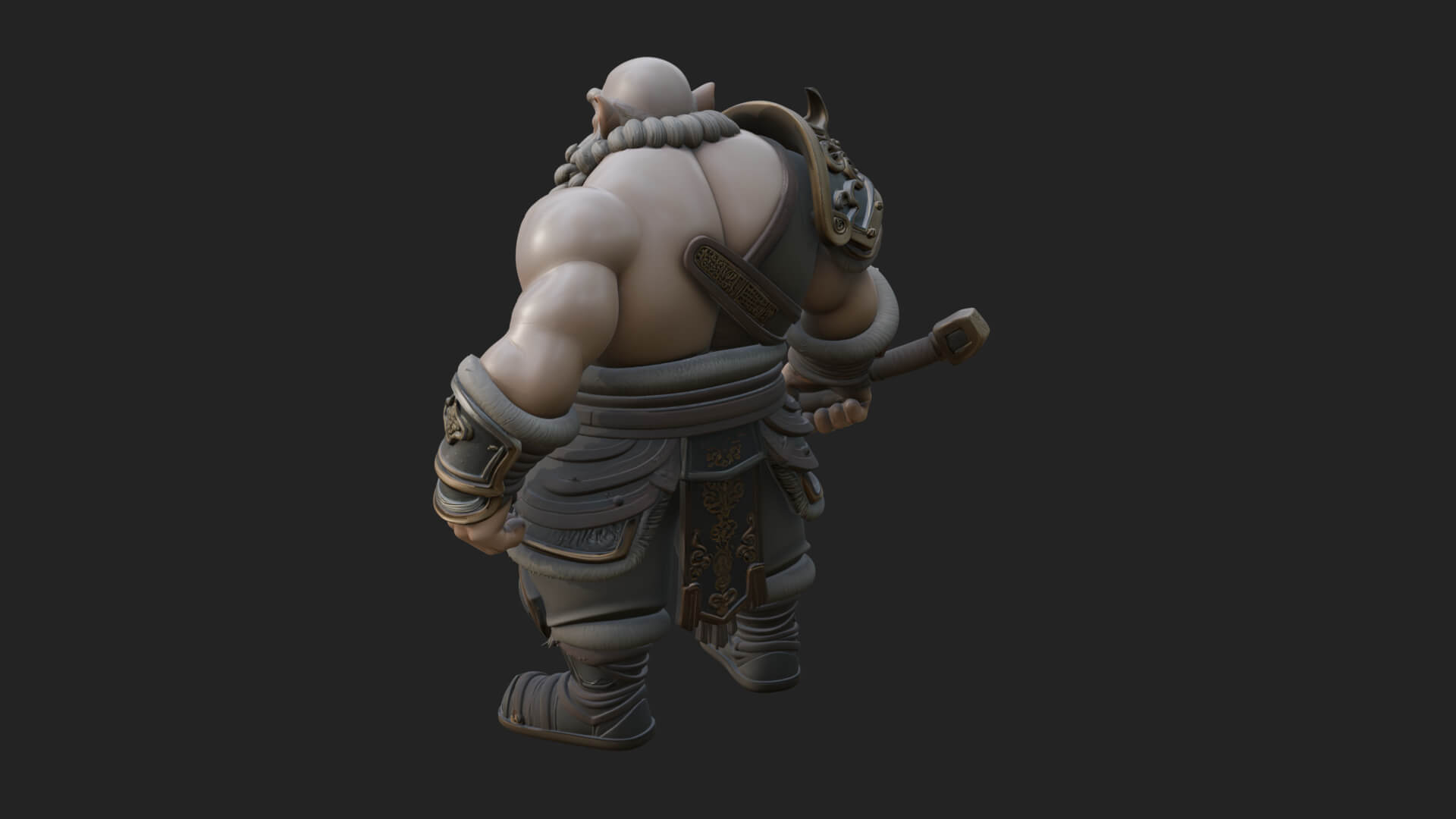 Dwarf Warrior Statue Design 4 3D Print Model 3D Model