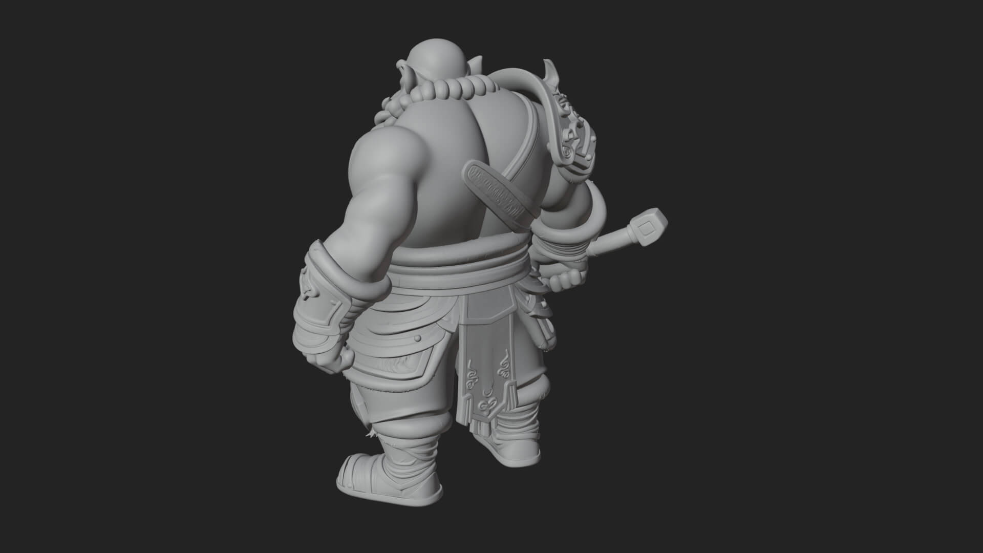 Dwarf Warrior Statue Design 4 3D Print Model 3D Model