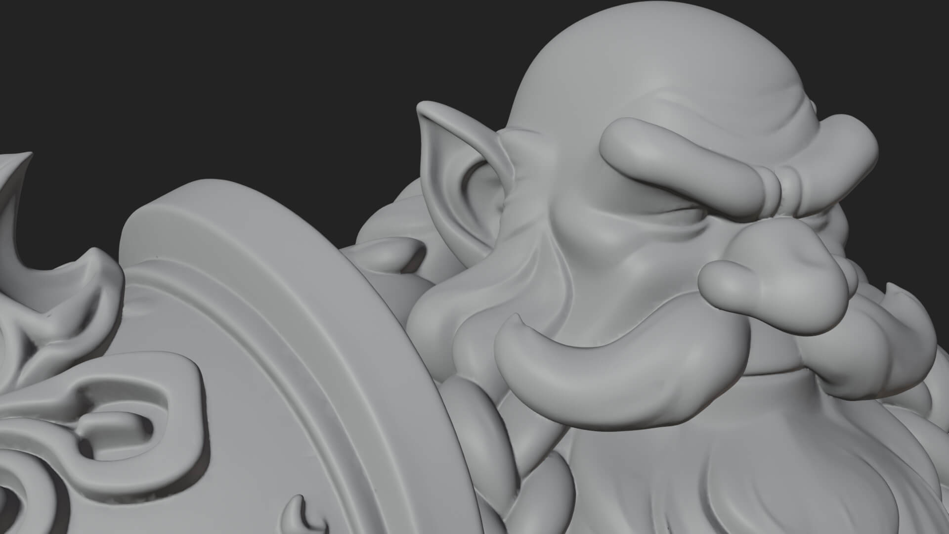 Dwarf Warrior Statue Design 4 3D Print Model 3D Model