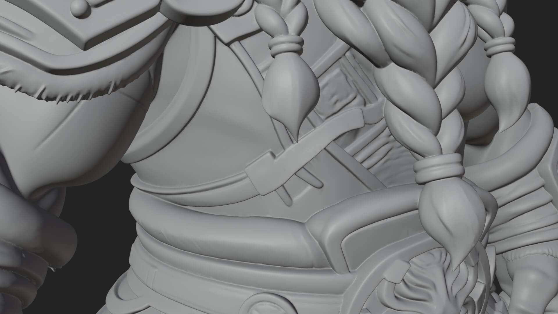 Dwarf Warrior Statue Design 4 3D Print Model 3D Model