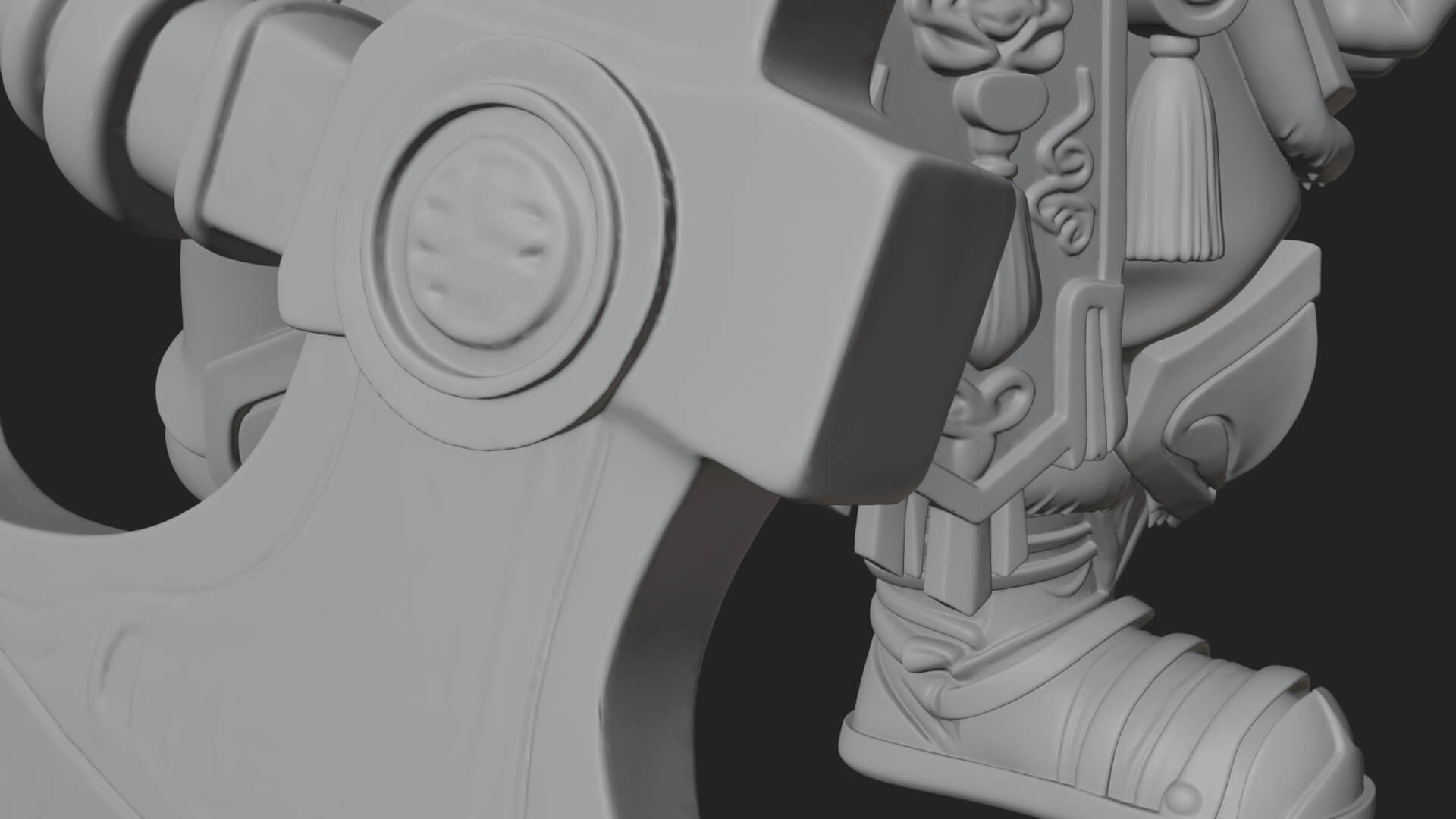 Dwarf Warrior Statue Design 4 3D Print Model 3D Model