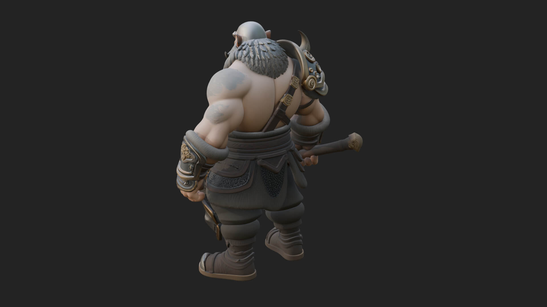 Dwarf Warrior Statue Design 5 3D Print Model 3D Model