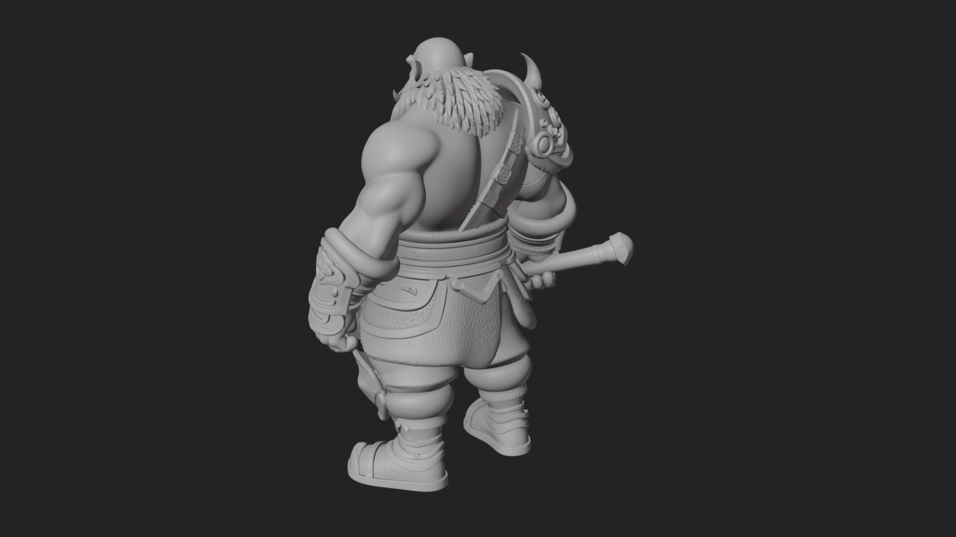 Dwarf Warrior Statue Design 5 3D Print Model 3D Model