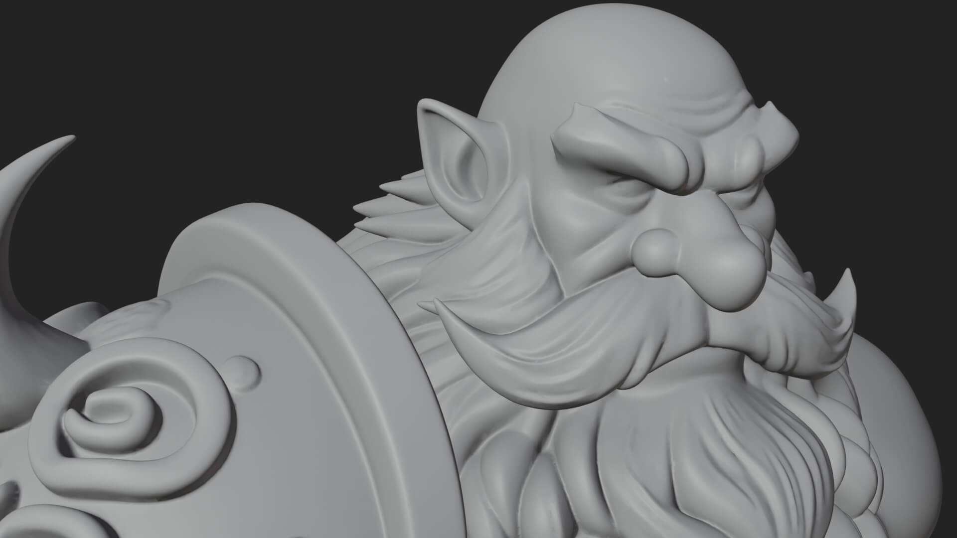 Dwarf Warrior Statue Design 5 3D Print Model 3D Model