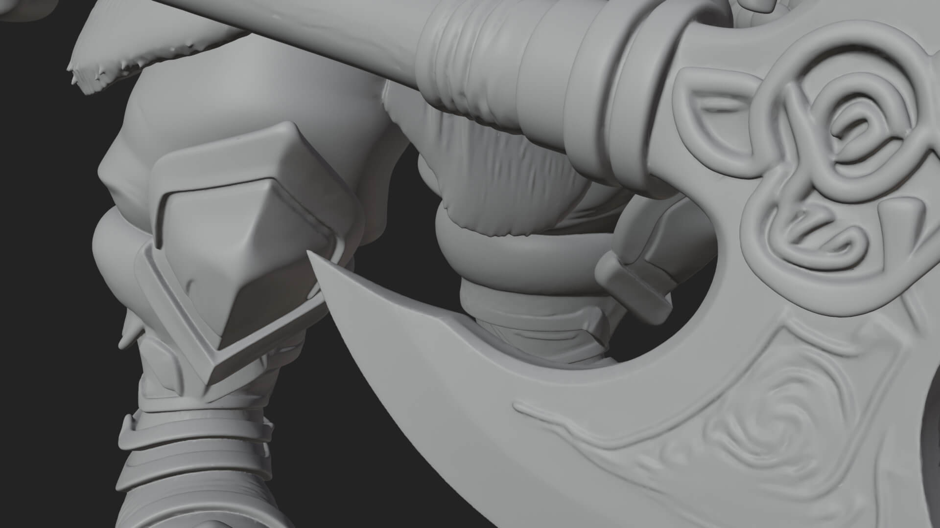 Dwarf Warrior Statue Design 5 3D Print Model 3D Model