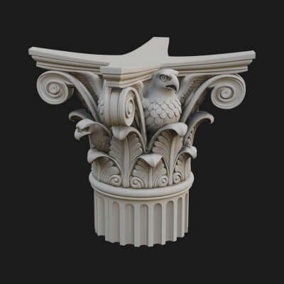 Eagle Column Capital Design 1 3D Print Model