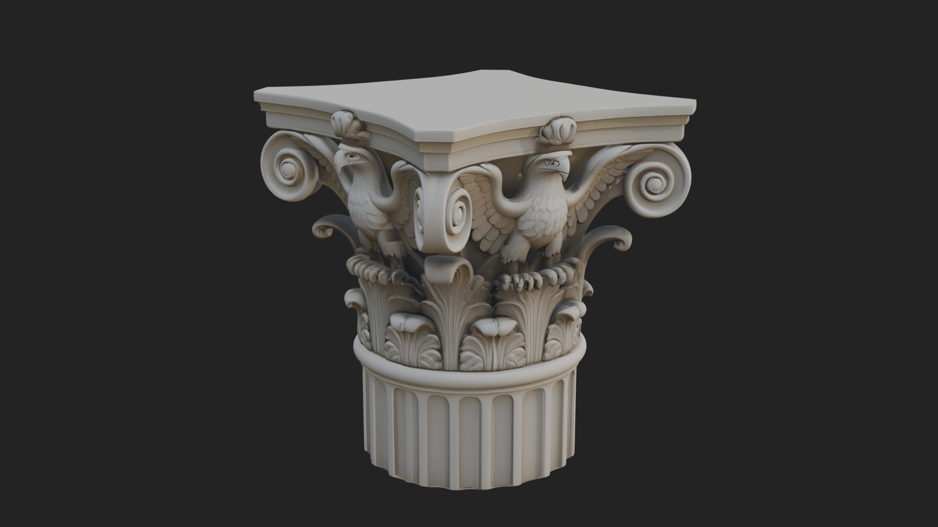 Eagle Column Capital Design 2 3D Print Model 3D Model